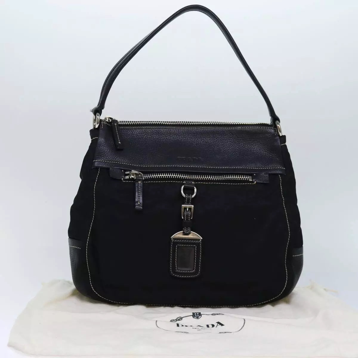 VINTAGE PRADA TESSUTO VITELLO DAINO SHOULDER BAG - Brands Select