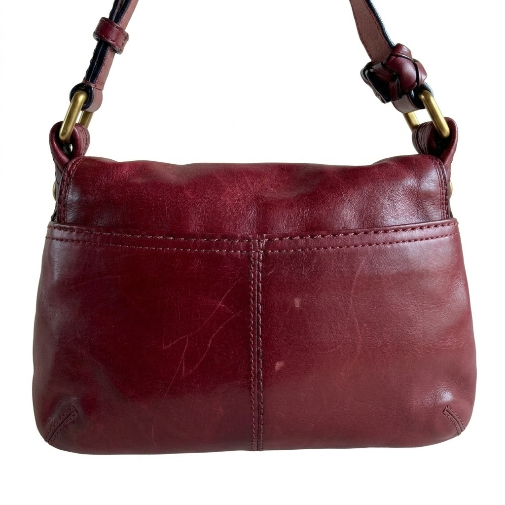 VINTAGE COACH VESKE BURGUNDY LEATHER