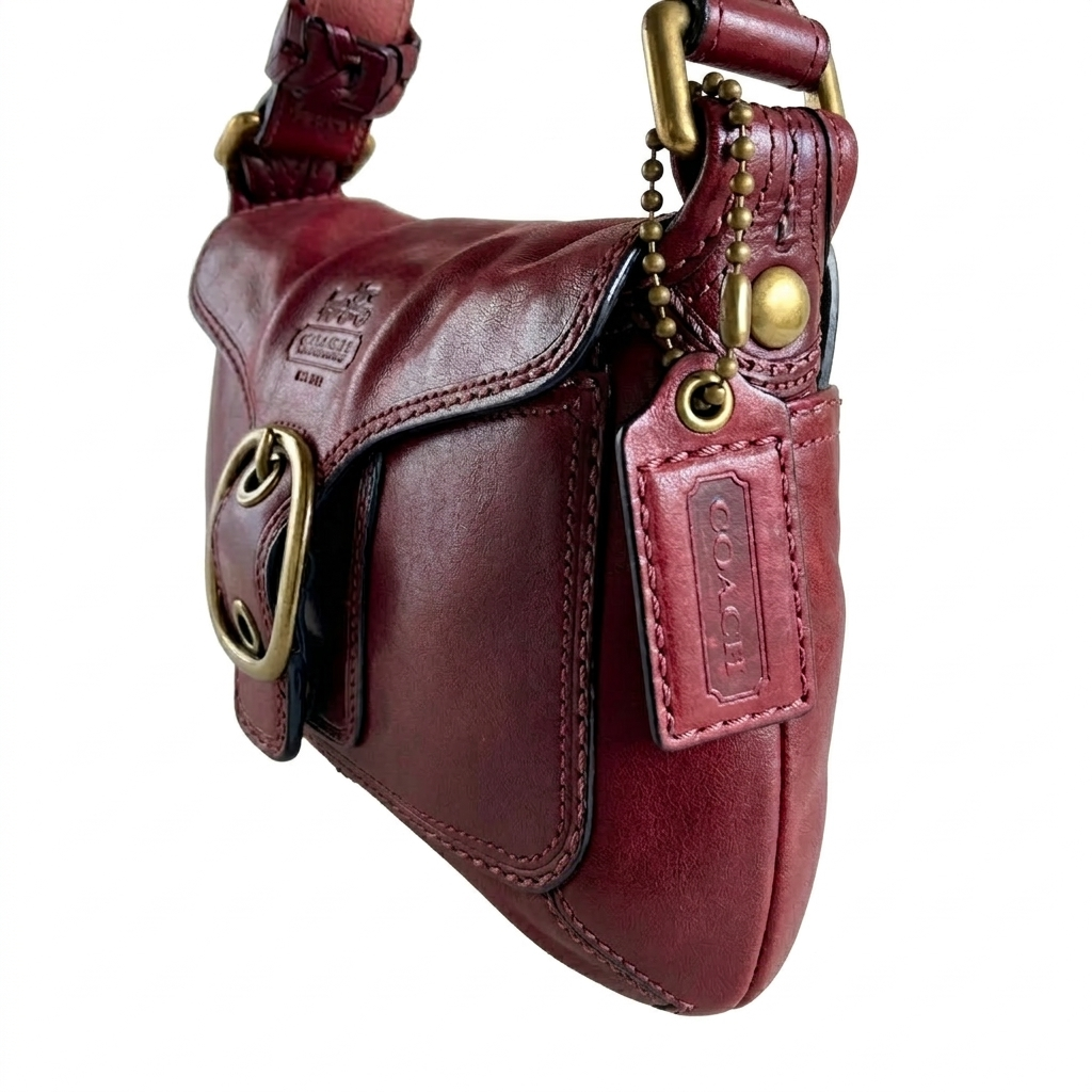 VINTAGE COACH VESKE BURGUNDY LEATHER