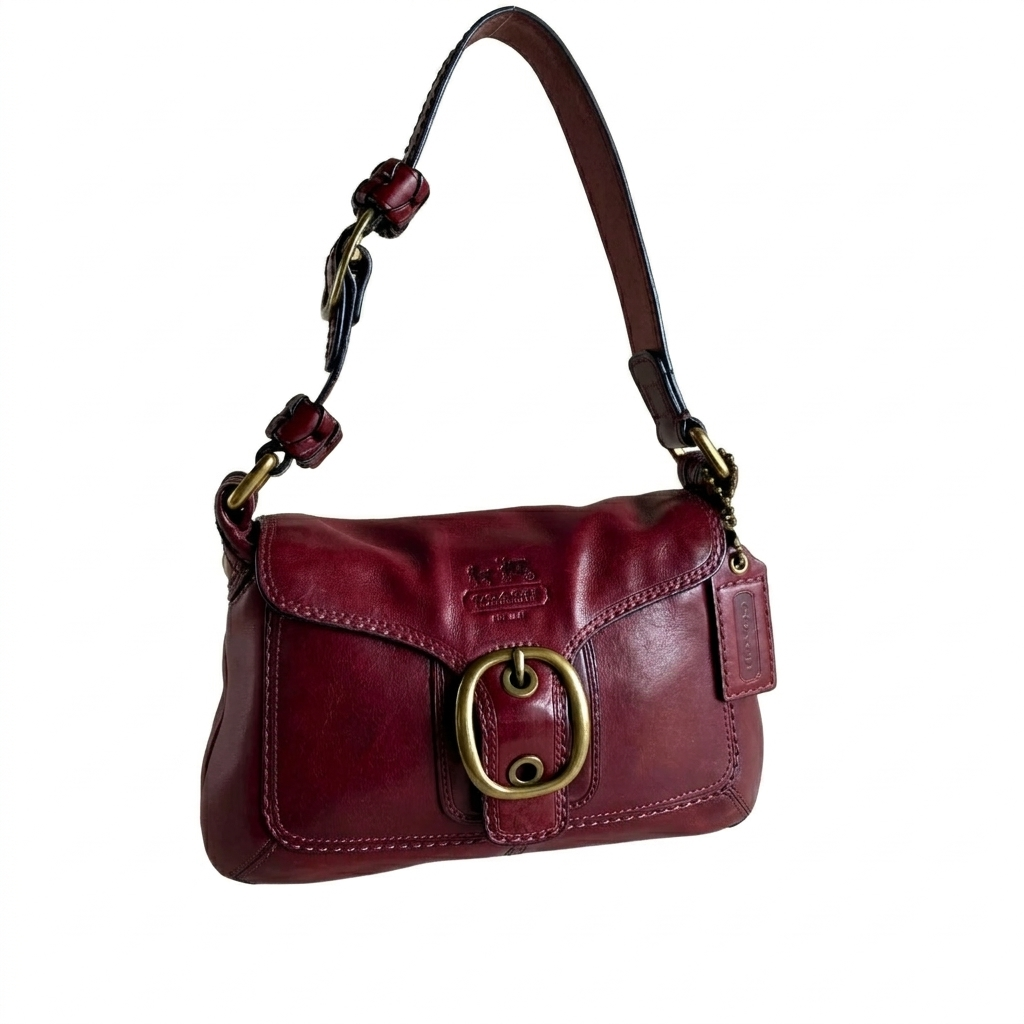 VINTAGE COACH VESKE BURGUNDY LEATHER