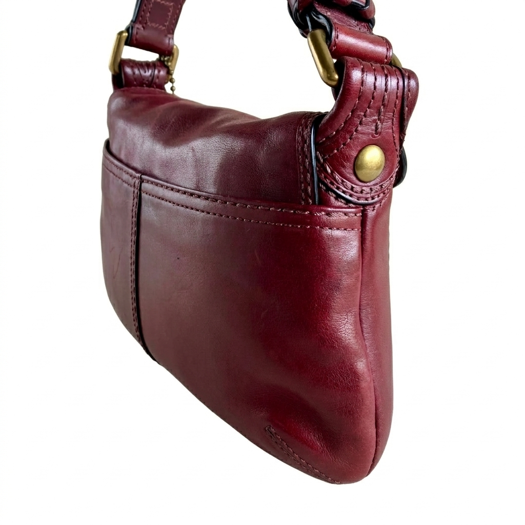 VINTAGE COACH VESKE BURGUNDY LEATHER
