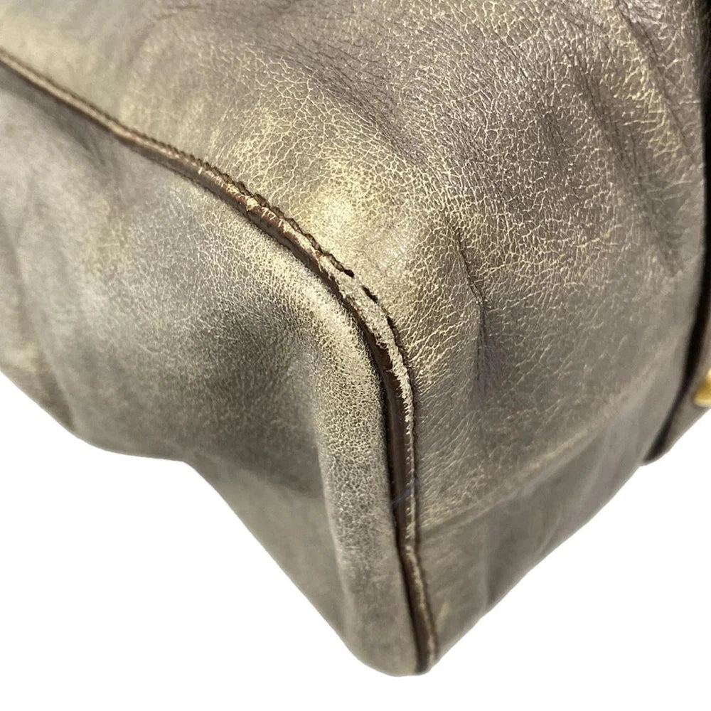 MIU MIU GARTHERED BAG - GREY LEATHER