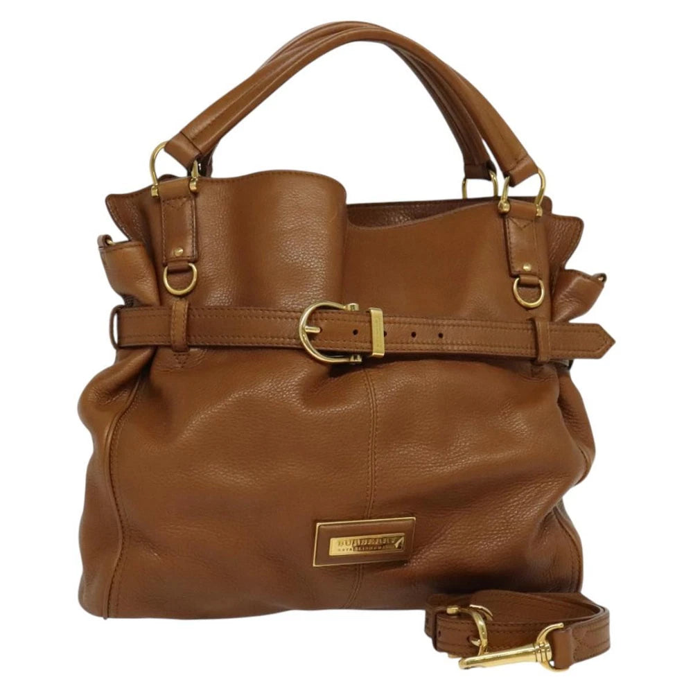 BURBERRY HANDBAG BROWN LEATHER