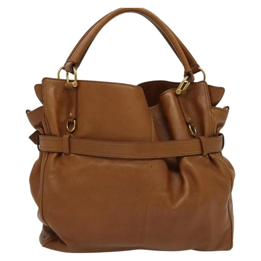 BURBERRY HANDBAG BROWN LEATHER