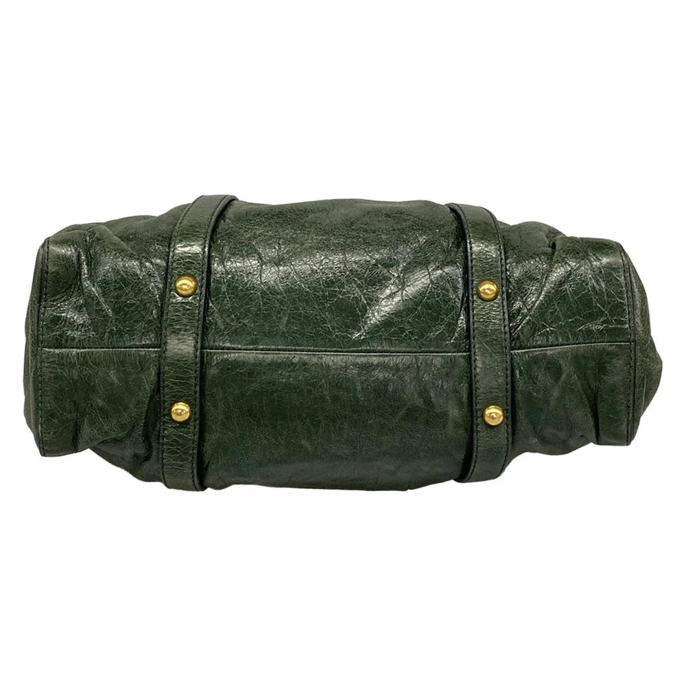 MIU MIU GATHERED BAG - DARK GREEN