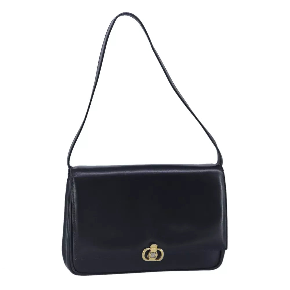 CELINE BLACK LEATHER SHOULDER BAG - Brands Select