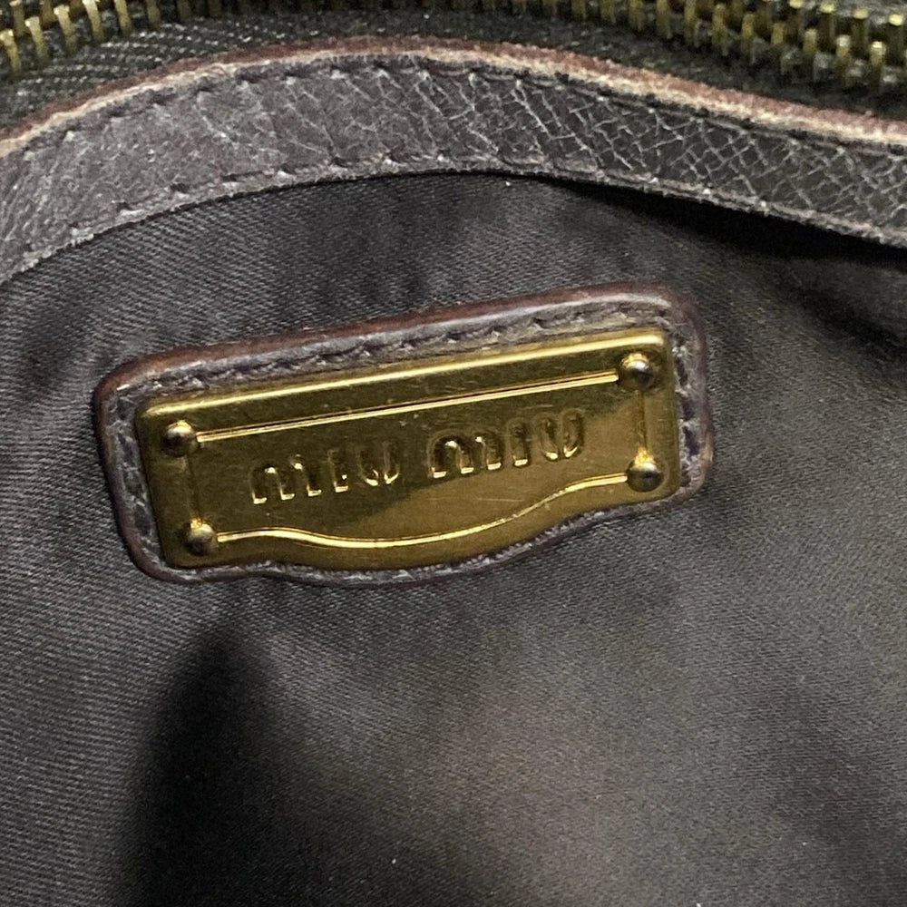 MIU MIU GARTHERED BAG - GREY LEATHER
