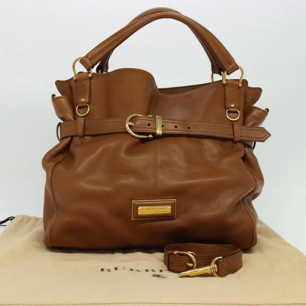 BURBERRY HANDBAG BROWN LEATHER