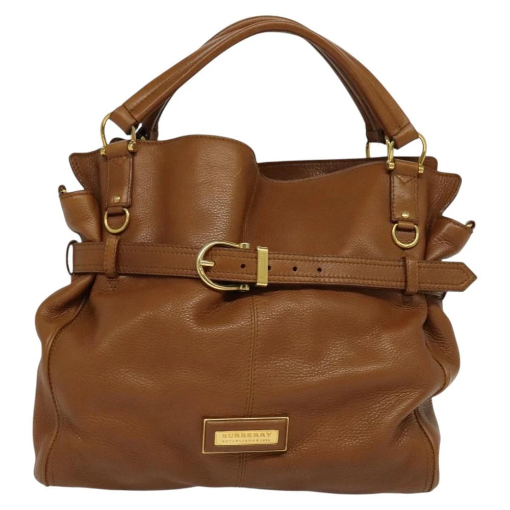 BURBERRY HANDBAG BROWN LEATHER