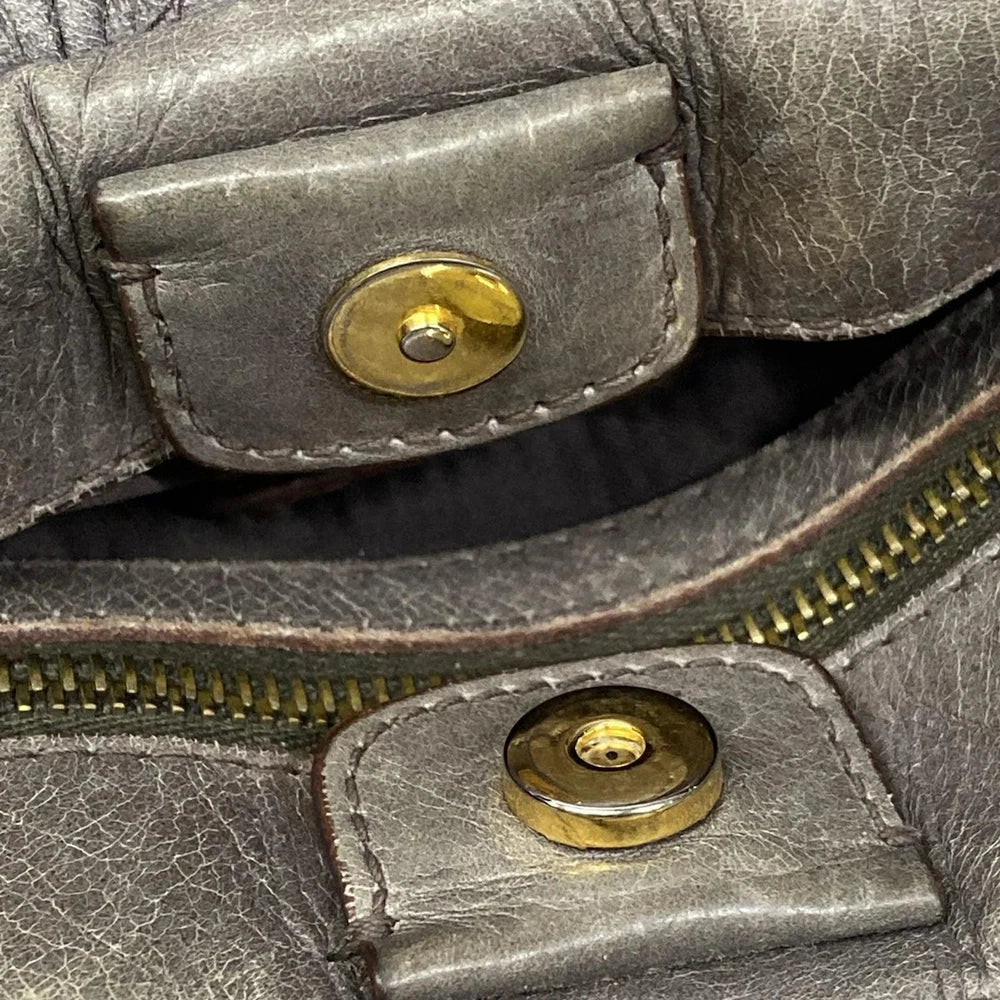 MIU MIU GARTHERED BAG - GREY LEATHER