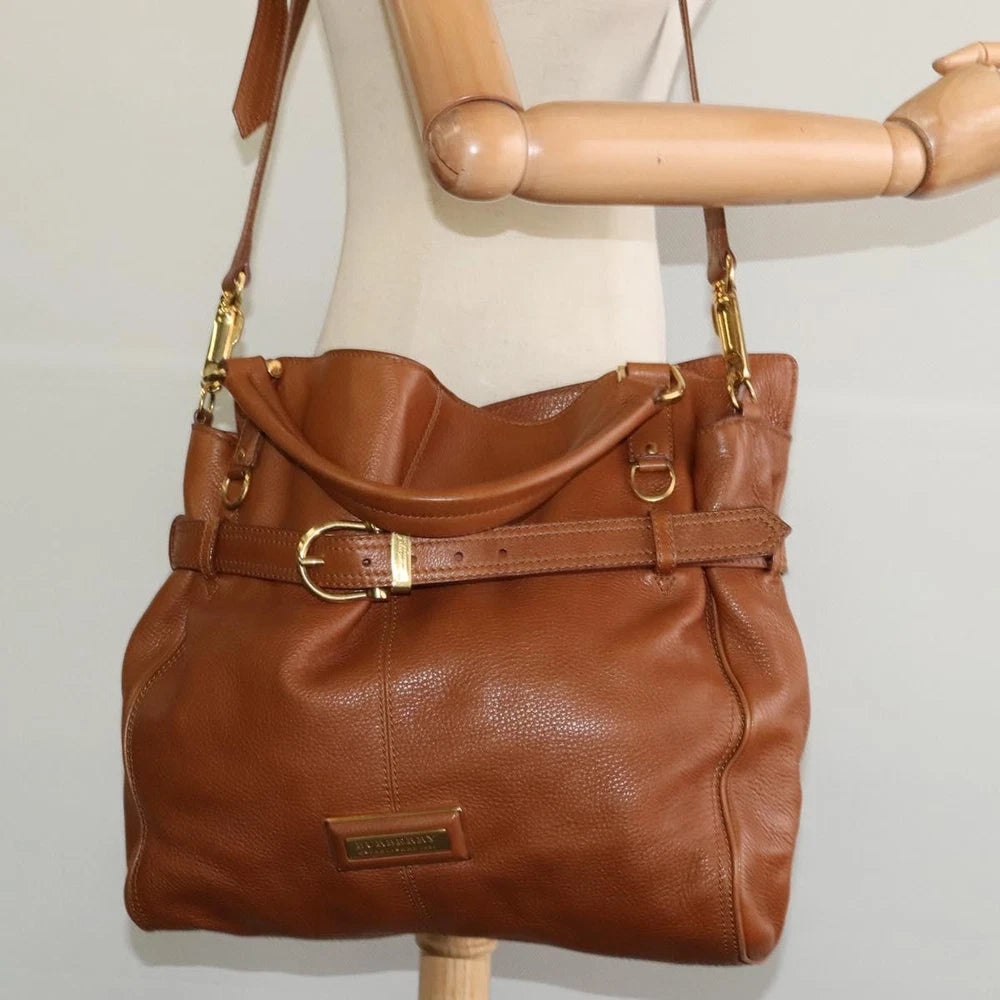 BURBERRY HANDBAG BROWN LEATHER