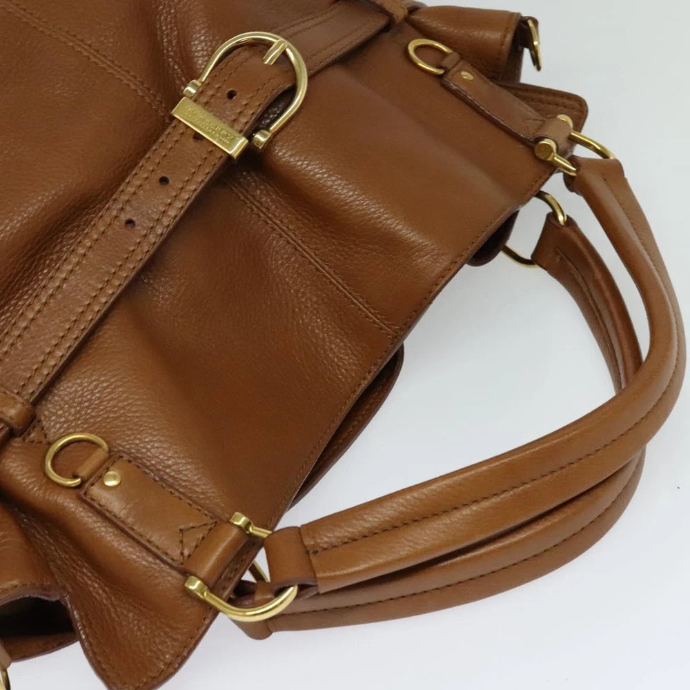 BURBERRY HANDBAG BROWN LEATHER