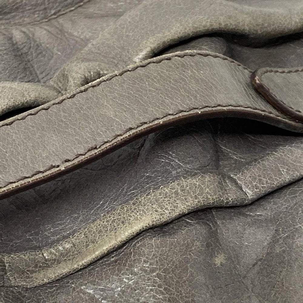 MIU MIU GARTHERED BAG - GREY LEATHER