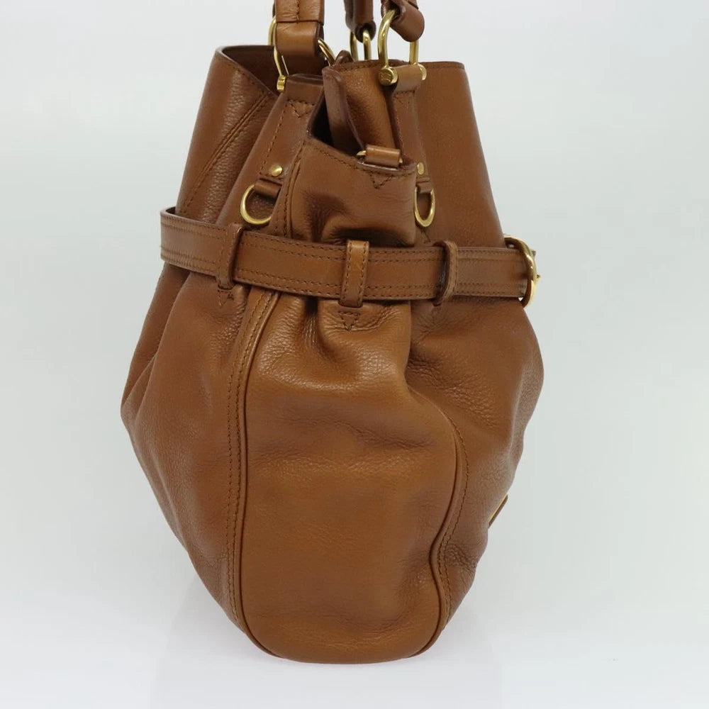 BURBERRY HANDBAG BROWN LEATHER