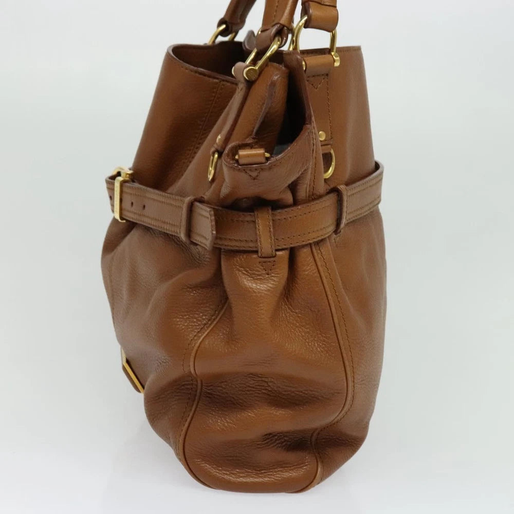BURBERRY HANDBAG BROWN LEATHER